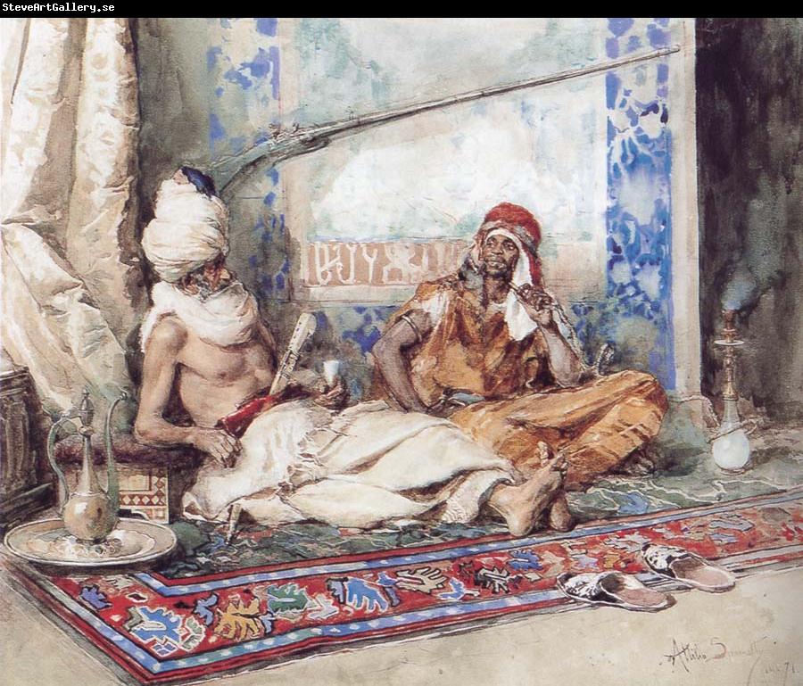 Attilio Simonetti Arabs in an interior